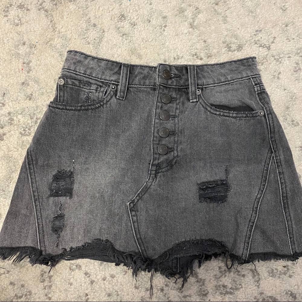 Free people black jean skirt